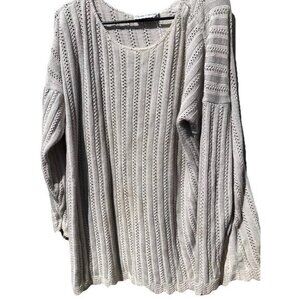 Vintage Cotton Forever Women's Sz Large Khaki Light Brown Long Sleeve Sweater